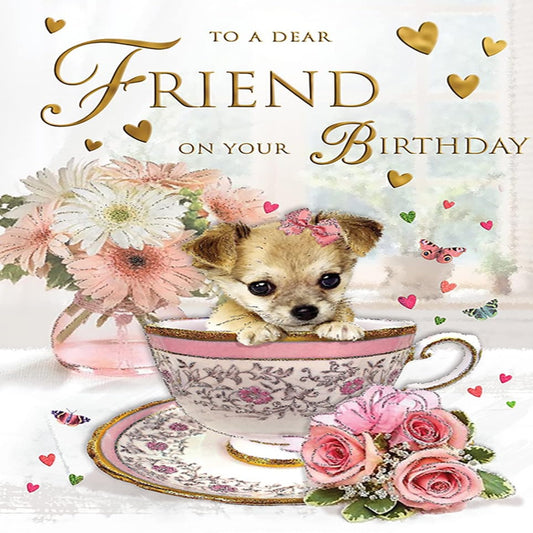 Friend Birthday Card | Regal Publishing Traditional Design  -  9  x  6 inches