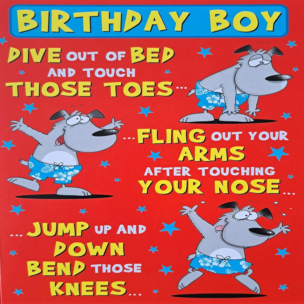 Funny Birthday Boy Card  |  Humorous Exercise Birthday Greeting Card