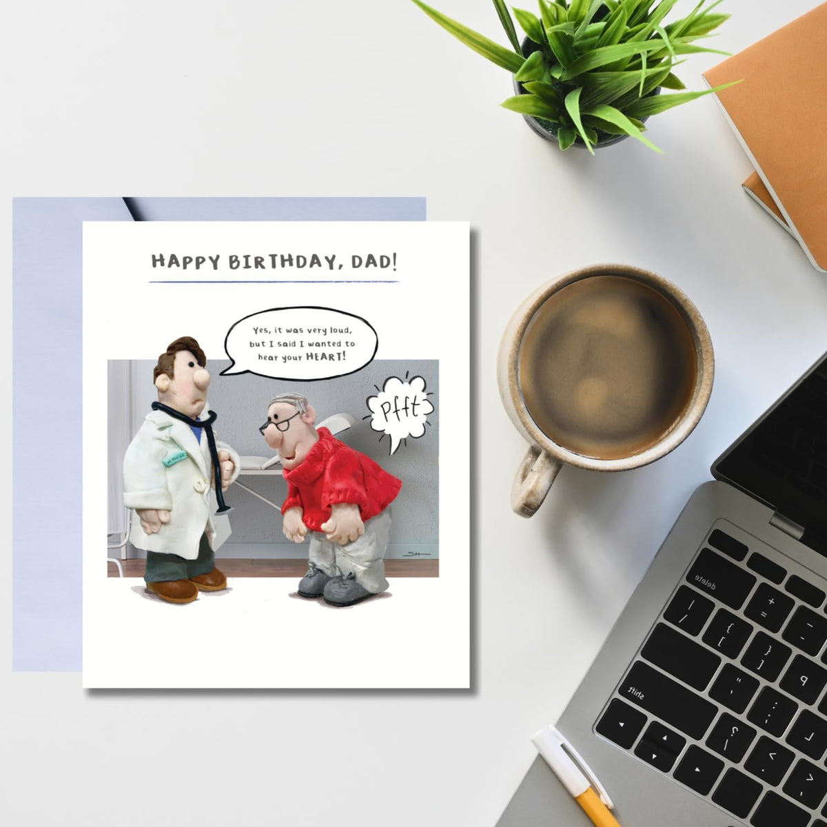 Funny Birthday Card for Dad | Examined at the Doctors Humour Card   -  Multi-coloured    -   15.4  x  18.4 cm
