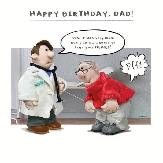 Funny Birthday Card for Dad | Examined at the Doctors Humour Card   -  Multi-coloured    -   15.4  x  18.4 cm