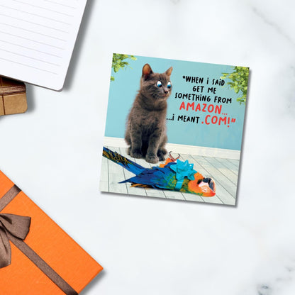 Funny Birthday Card for Him – Amazon Joke | Virtual Safari  -   6 x 6 inches
