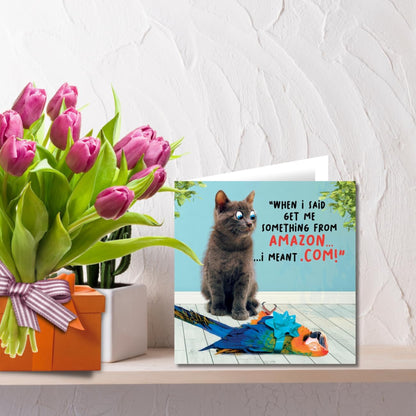 Funny Birthday Card for Him – Amazon Joke | Virtual Safari  -   6 x 6 inches