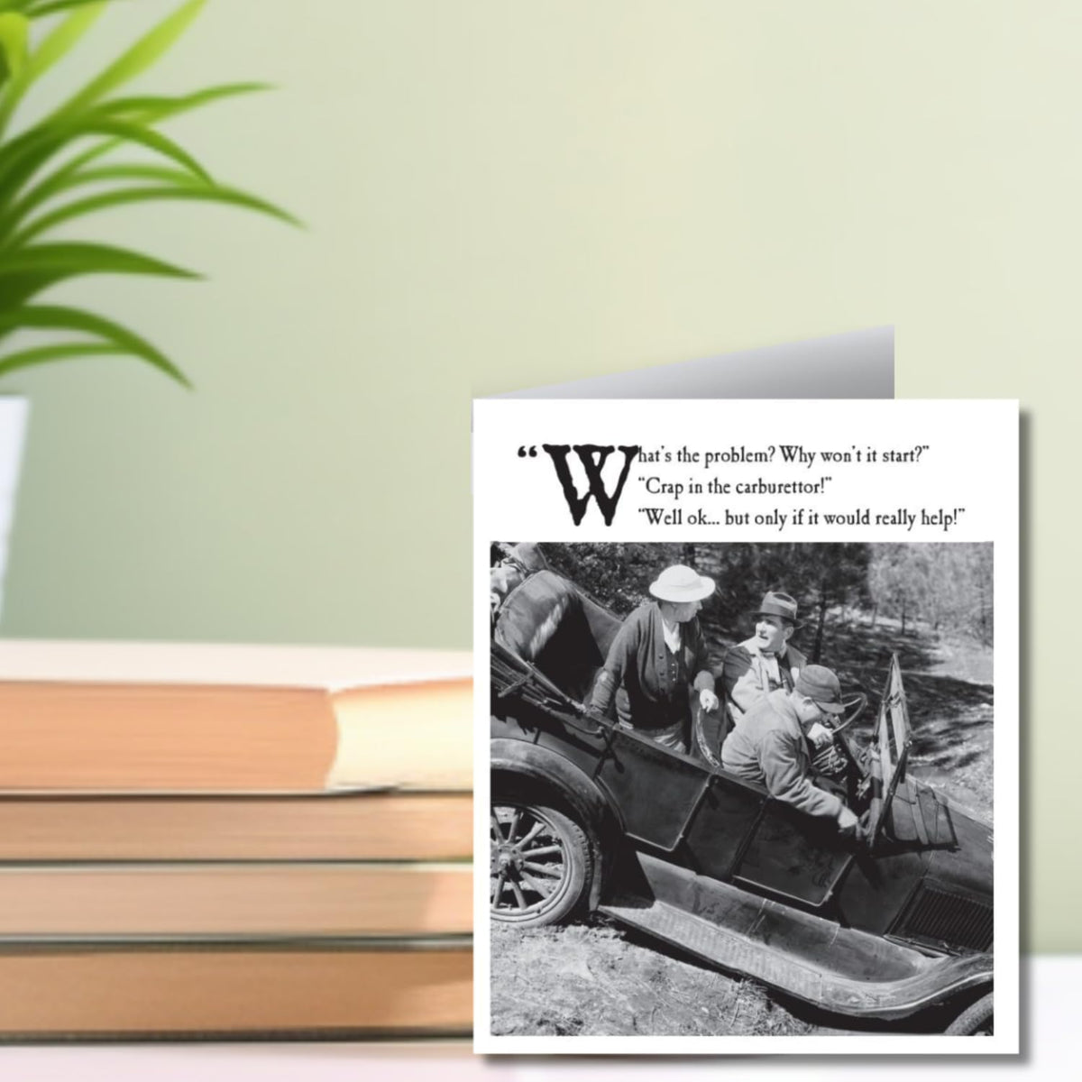 Funny Birthday Card for Him   –   What’s the Problem?  -   Emotional Rescue   -  Black & White   -   15.4   x   18.4 cm