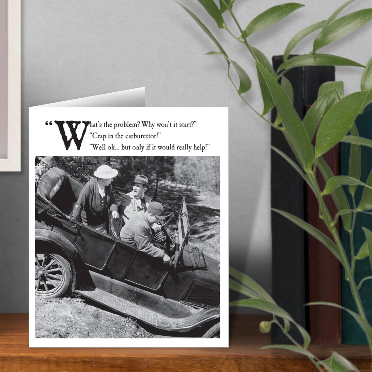 Funny Birthday Card for Him   –   What’s the Problem?  -   Emotional Rescue   -  Black & White   -   15.4   x   18.4 cm
