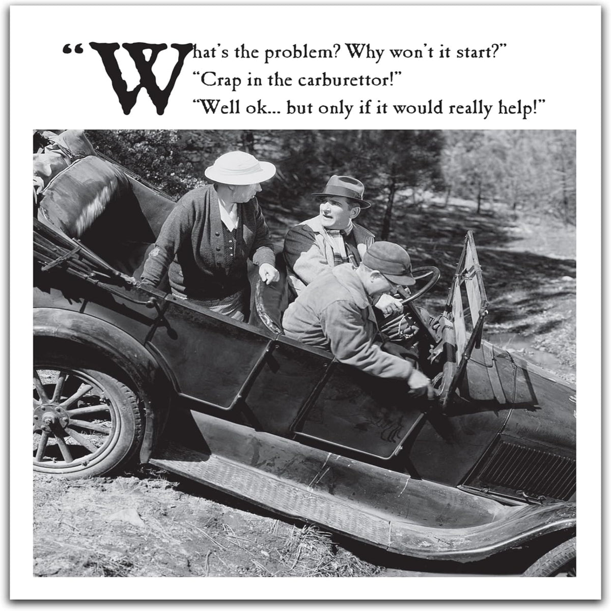 Funny Birthday Card for Him   –   What’s the Problem?  -   Emotional Rescue   -  Black & White   -   15.4   x   18.4 cm