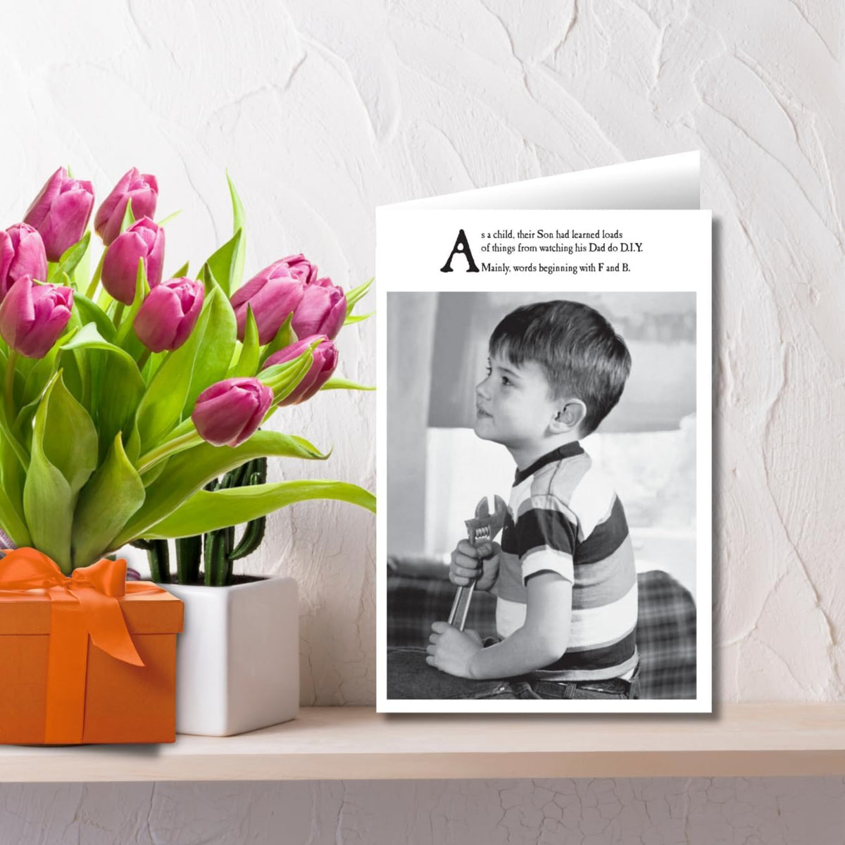 Funny Birthday Card for Son | DIY Humour Birthday Greeting Card  -  Black & White   -   6 x 9 inches