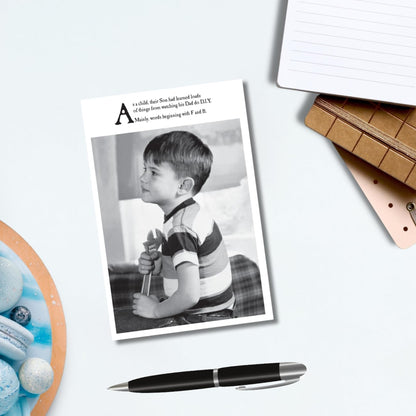 Funny Birthday Card for Son | DIY Humour Birthday Greeting Card  -  Black & White   -   6 x 9 inches