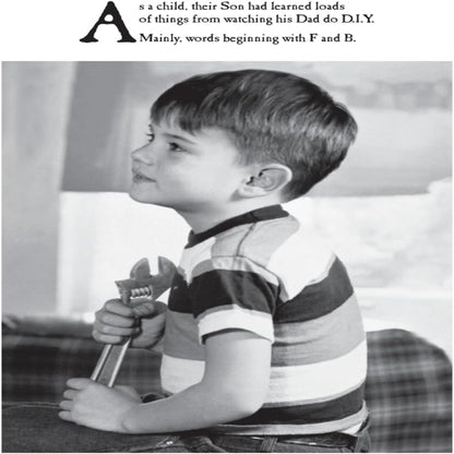 Funny Birthday Card for Son | DIY Humour Birthday Greeting Card  -  Black & White   -   6 x 9 inches