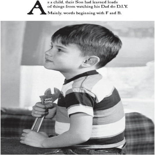 Funny Birthday Card for Son | DIY Humour Birthday Greeting Card  -  Black & White   -   6 x 9 inches