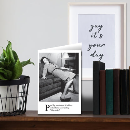 Funny Blank Greeting Card 'Shattered' | Emotional Rescue Photographic Card   -  5  x 7 inches