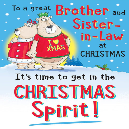Funny Christmas Card for Brother & Sister-in-Law  -   Regal Publishing   -  9  x  6 inches