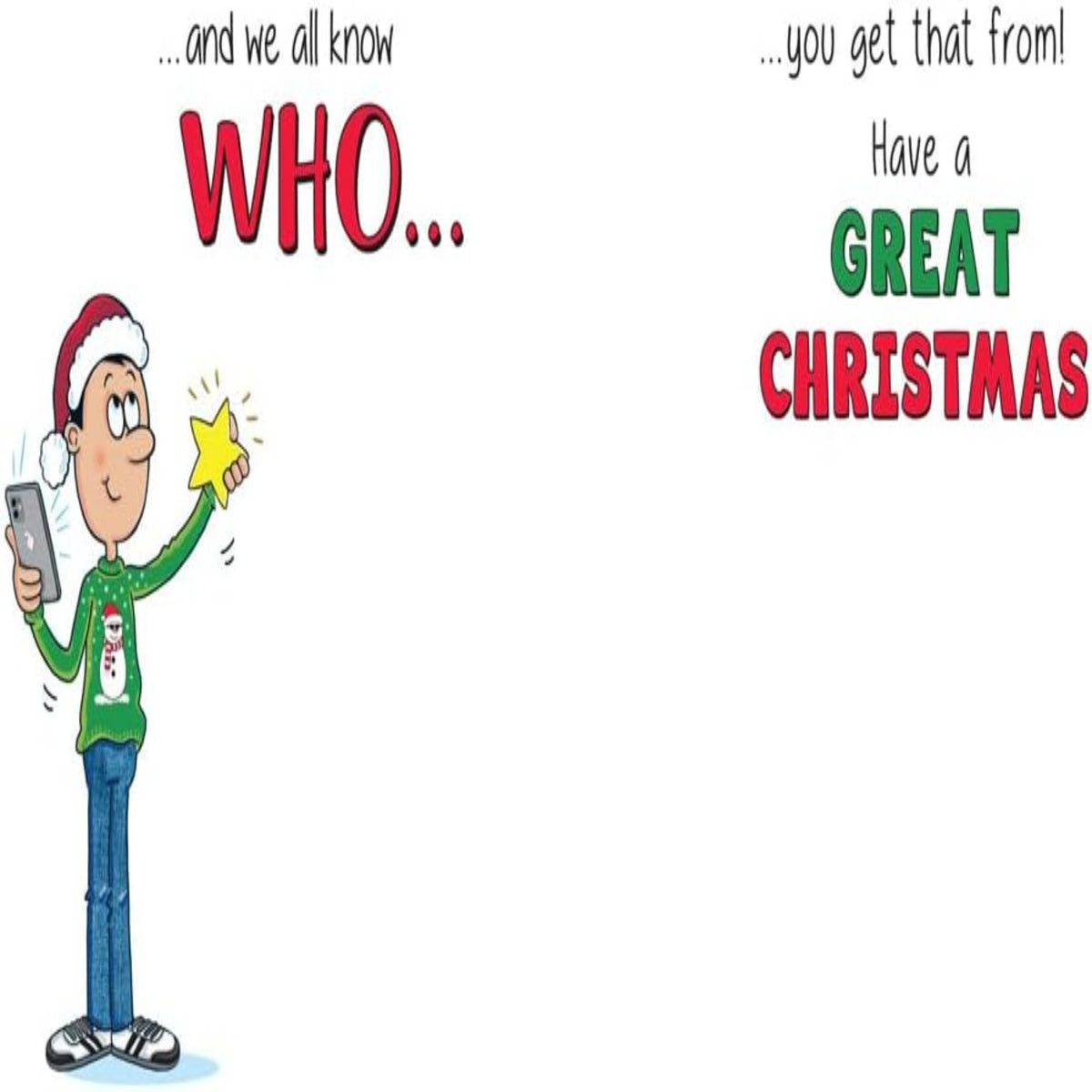 Funny Christmas Card for Son | Superstar Design   -   Regal Publishing   -    9 x 6 inches