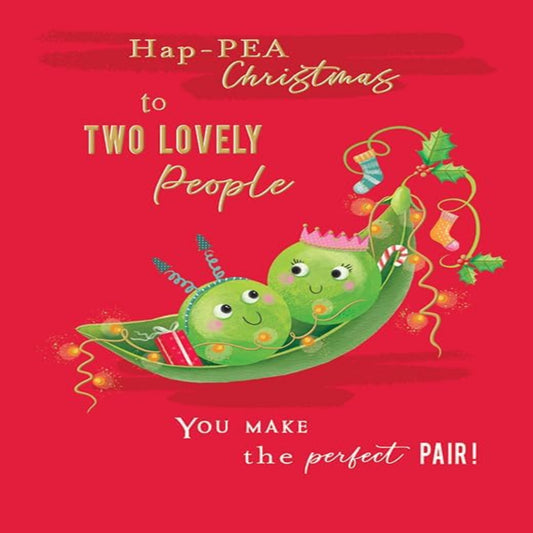 Funny Christmas Card for Couple | Pea Pod Design  -   Piccadilly Greetings   -   8  x  6 inches