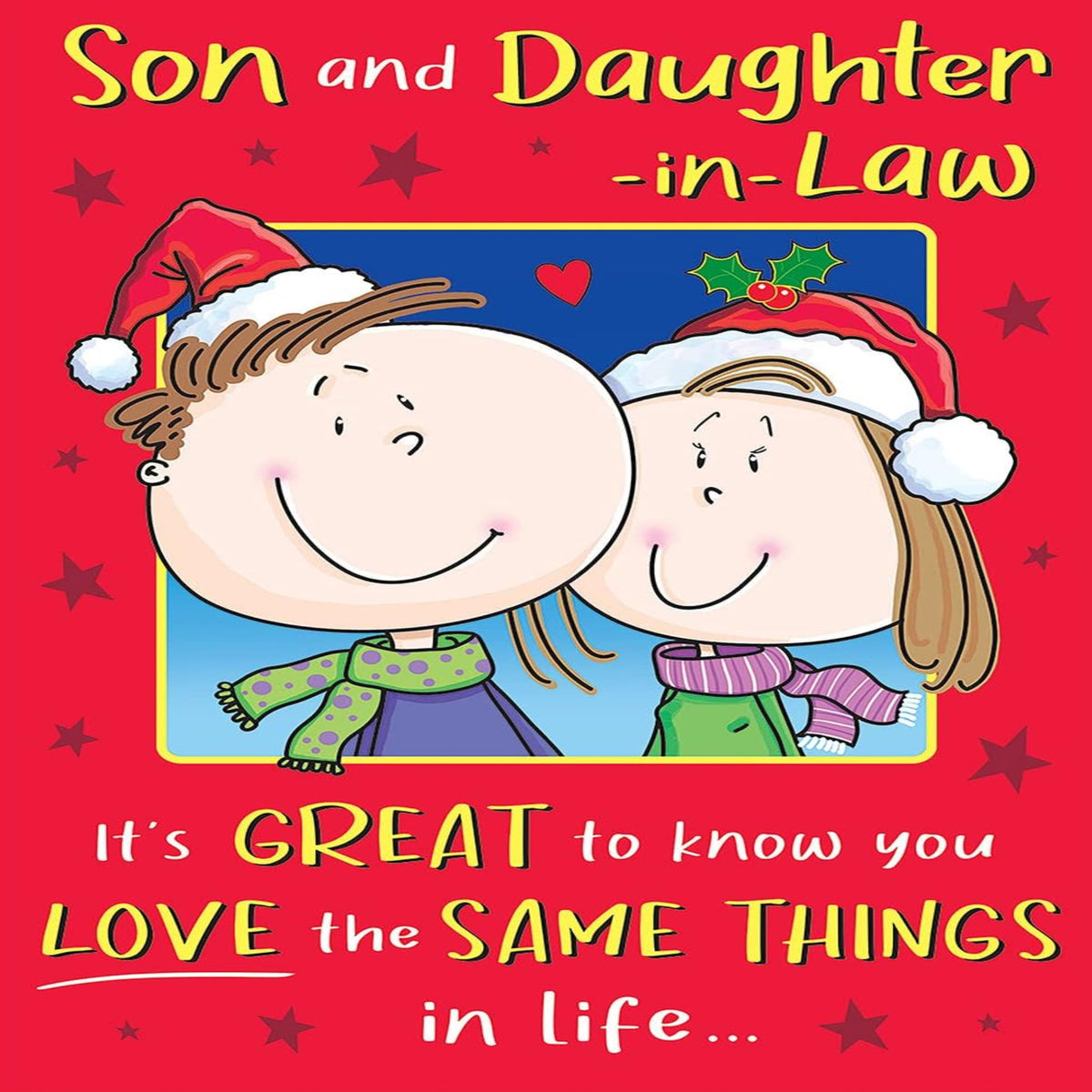Funny Christmas Card for Son & Daughter-in-Law  - Regal Publishing  -  9  x  6 inches
