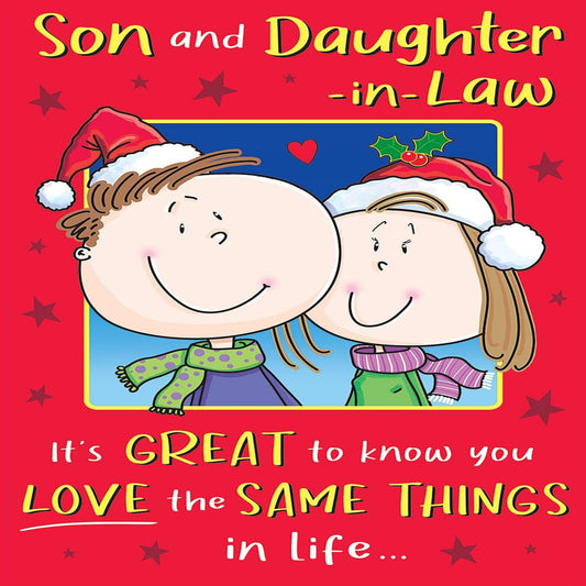Funny Christmas Card for Son & Daughter-in-Law  - Regal Publishing  -  9  x  6 inches