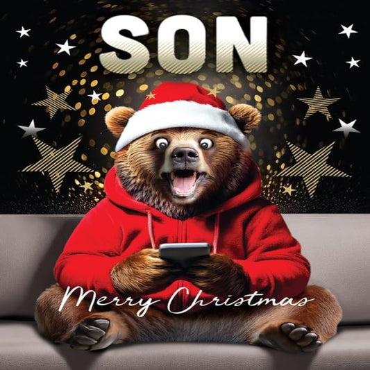 Funny Christmas Card for Son   –   Humour Design    -   8   x   6   inches