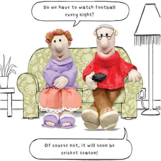 Funny Football Birthday Card for Her  –  Do We Have to Watch Football?  -  6  x  6 inches