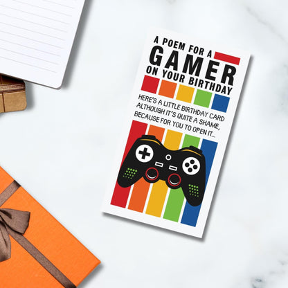 Funny Gamer Birthday Card for Him   –   Face Ache   -  5   x  9 inches