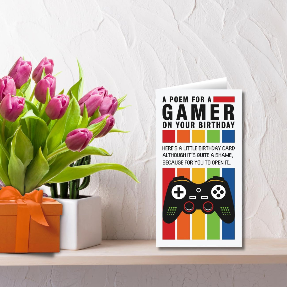 Funny Gamer Birthday Card for Him   –   Face Ache   -  5   x  9 inches