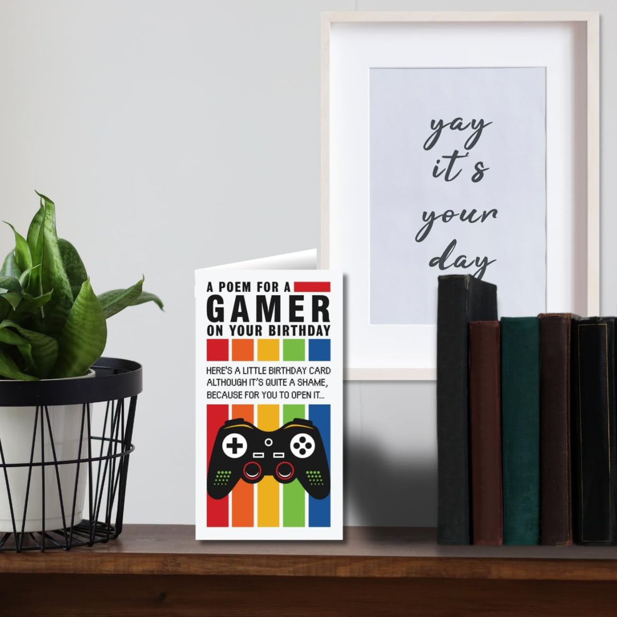 Funny Gamer Birthday Card for Him   –   Face Ache   -  5   x  9 inches