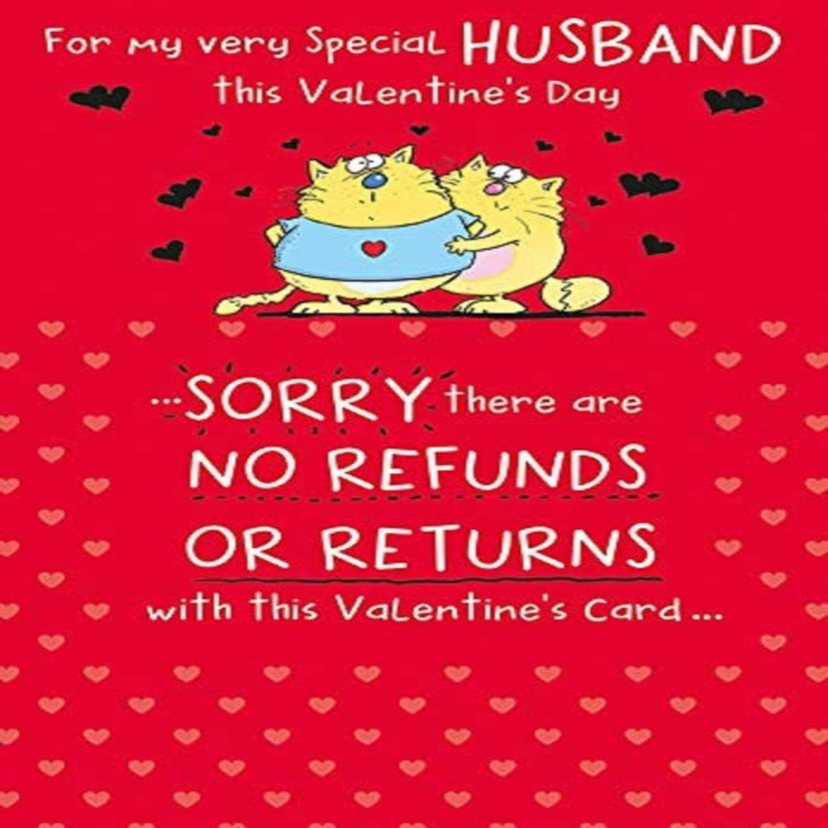 Funny Valentine's Day Card for Husband | Humour Design  -  9  x  6 inches