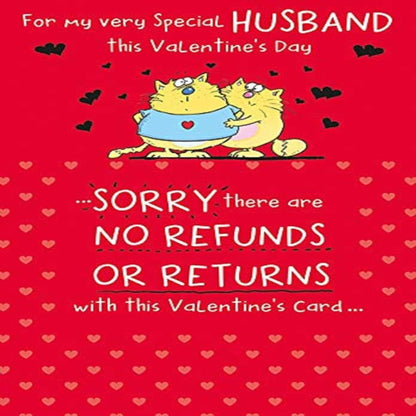 Funny Valentine's Day Card for Husband | Humour Design  -  9  x  6 inches