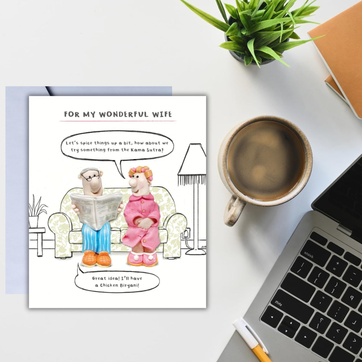 Funny Wife Birthday Card – Let's Spice Things Up Greeting Card  -  Multi-coloured  -  18.4 x 15.4 cm