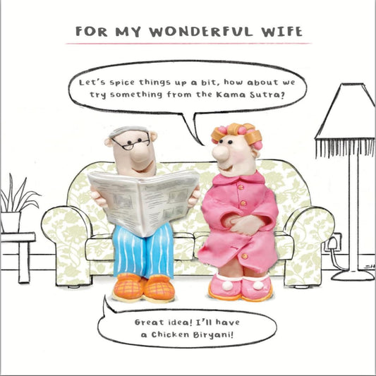 Funny Wife Birthday Card – Let's Spice Things Up Greeting Card  -  Multi-coloured  -  18.4 x 15.4 cm