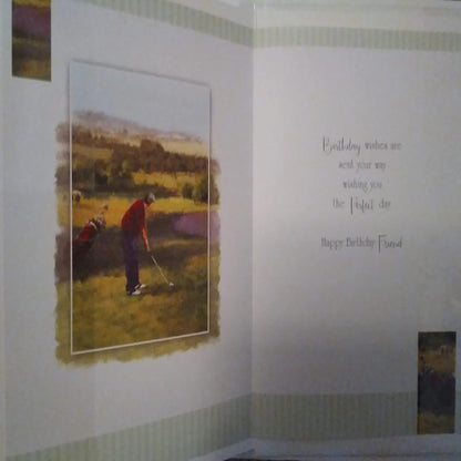 Golf Birthday Card for a Great Friend -  19.5cm x 13.5 cm