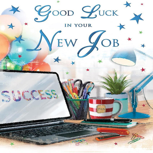 Good Luck in Your New Job Card | Regal Publishing Congratulations Card     -   8 x 6 inches