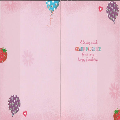 Granddaughter Birthday Card   –   Happy Birthday Wishes  -  133  x  191mm