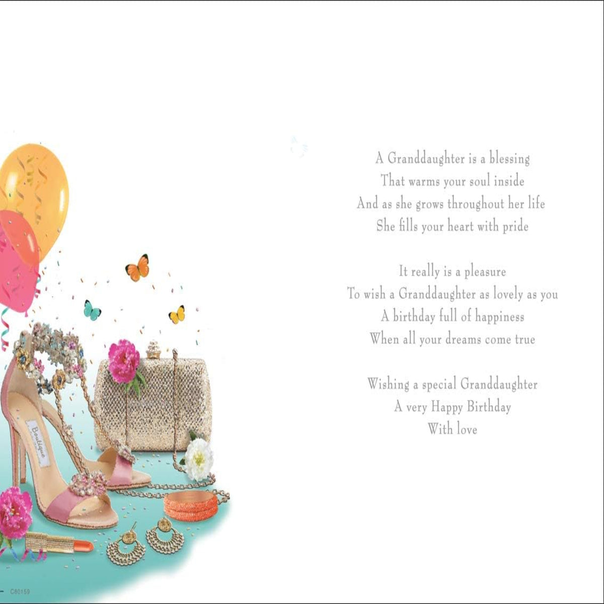 Granddaughter Birthday Card   –   Piccadilly Greetings   -   9 x 6 inches