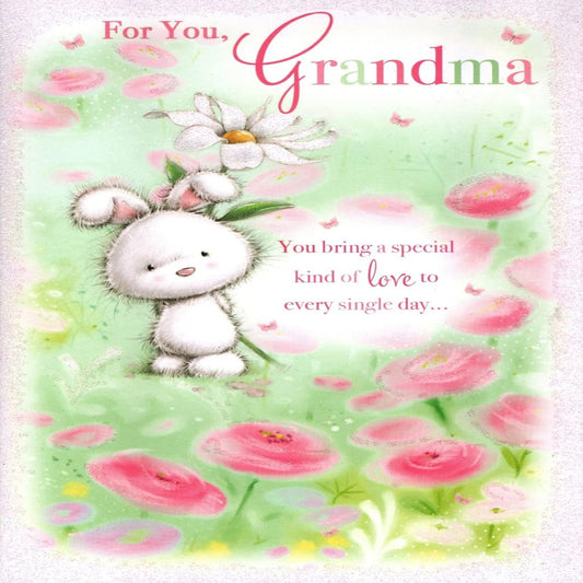 Grandma Birthday Card with Cute Rabbit     -    133   x   197mm