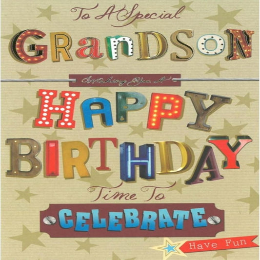 Grandson Birthday Card with Weights & Trainers Design   -    7.75   x   5.25 inches