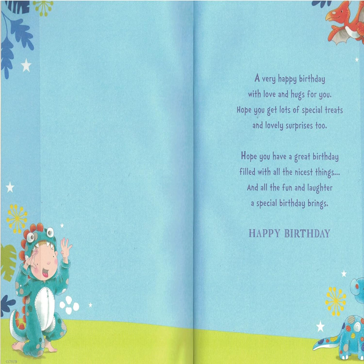 Express Yourself   -   Great Grandson 2nd Birthday Card with Badge   –   Dinosaur Design  -  22.8  x  15.3 cm