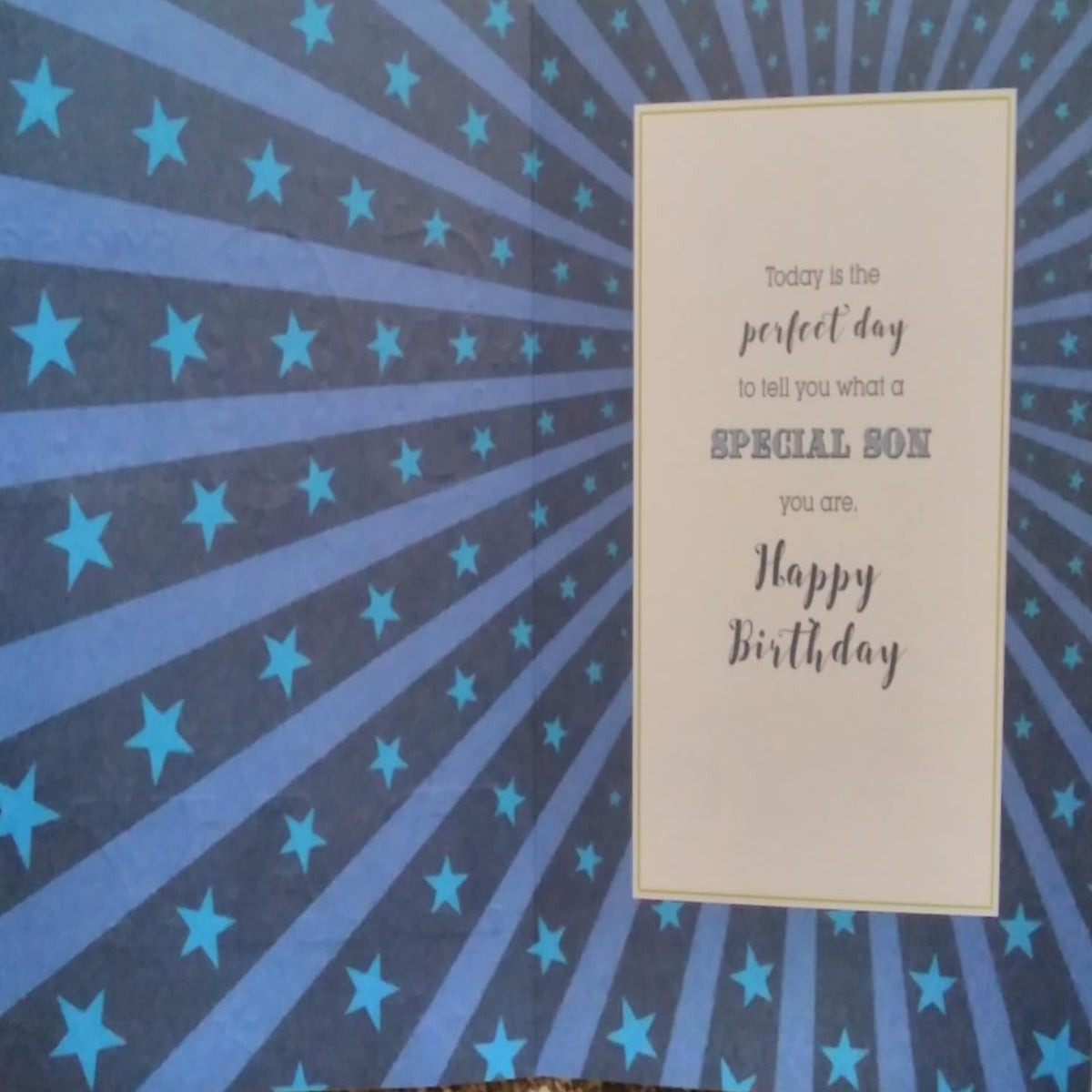 Great Son Birthday Card  –   Simon Elvin Stars Design  -  19.5  x  13.7cm
