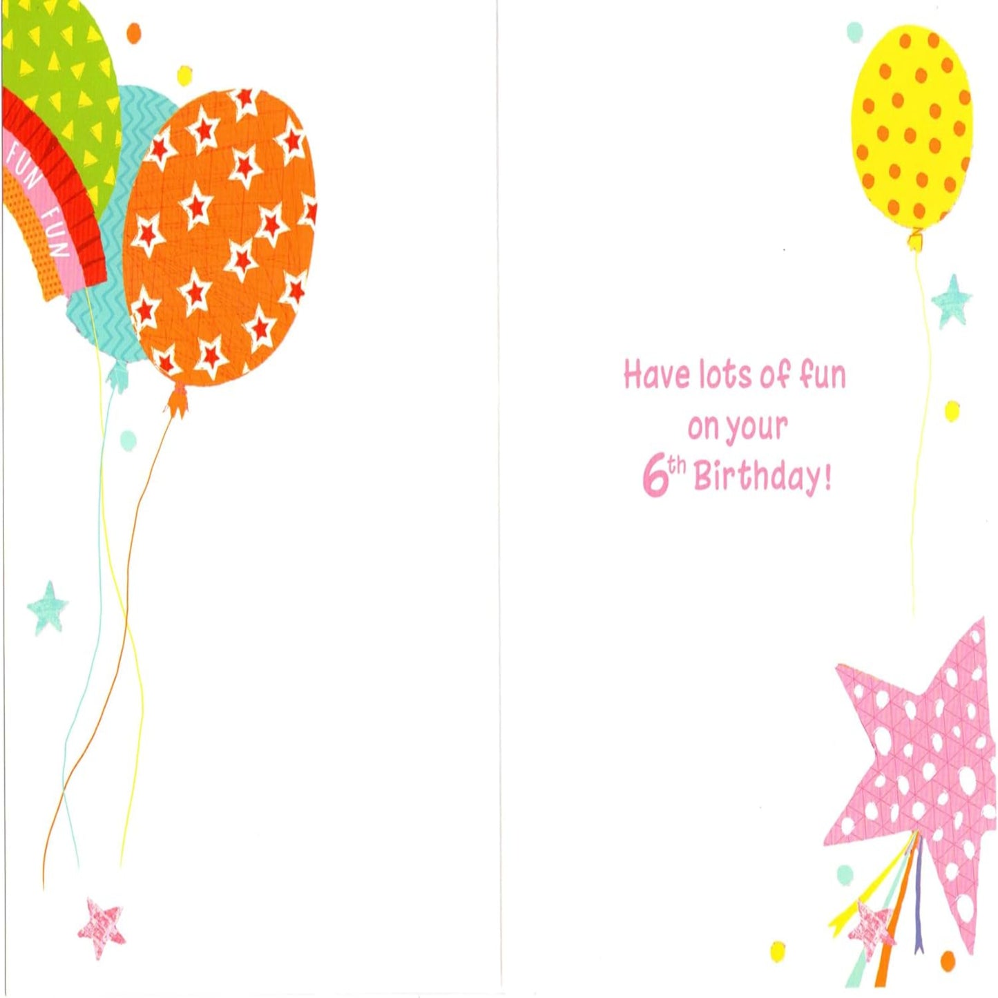 Greetings 6th Birthday Card for Girl | Happy 6th Birthday Greeting Card   -  19 x 13 cm