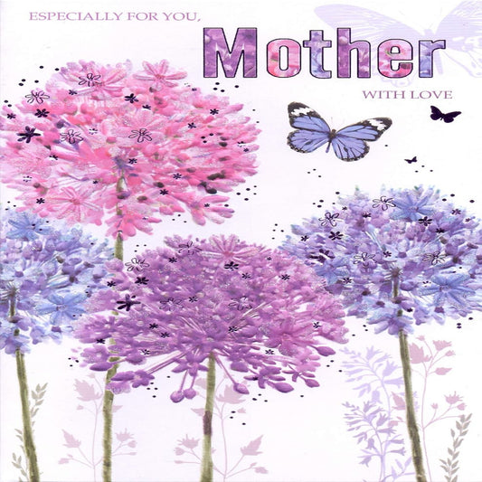 Greetings Especially For You   -   Mother Birthday Card Floral Butterfly Design
