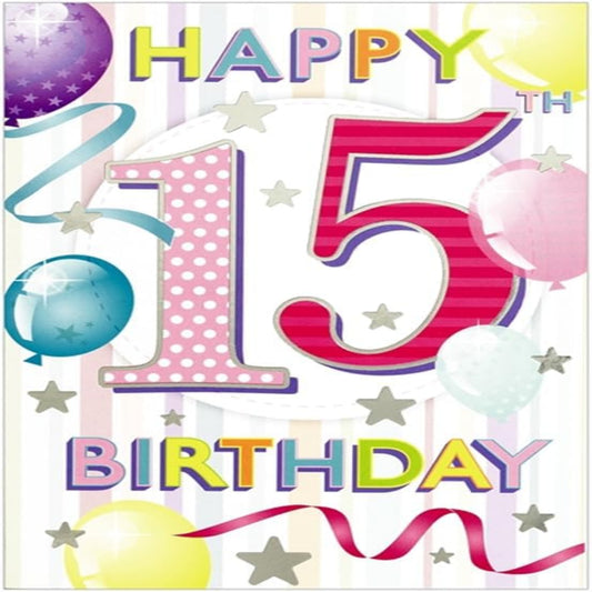 Happy 15th Birthday Greeting Cards  -  Pack of 6  | Simon Elvin