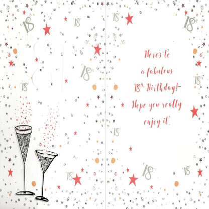 Happy 18th Birthday Card for Her  -  Wine & Champagne Design   -  132  x  191mm