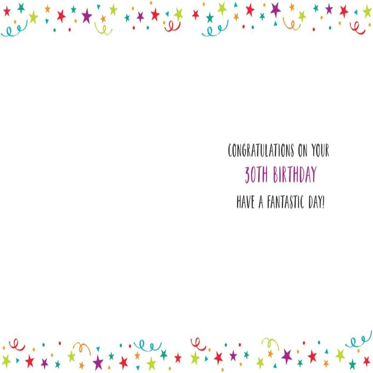 Happy 30th Birthday Card   –   Regal Publishing Milestone Design   -   8  x  6 inches