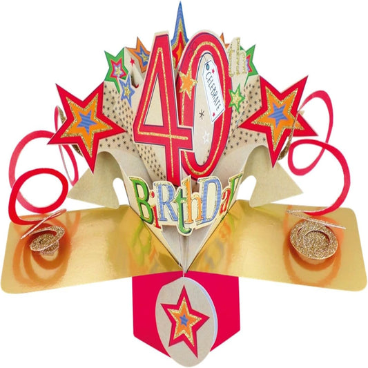 Happy 40th Birthday Pop Up Card | Second Nature 3D Greeting Card