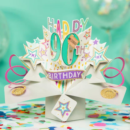 Happy 90th Birthday Pop-Up Card | Second Nature 3D Greeting Card