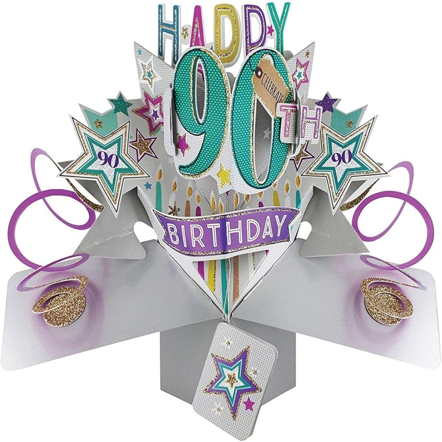 Happy 90th Birthday Pop-Up Card | Second Nature 3D Greeting Card