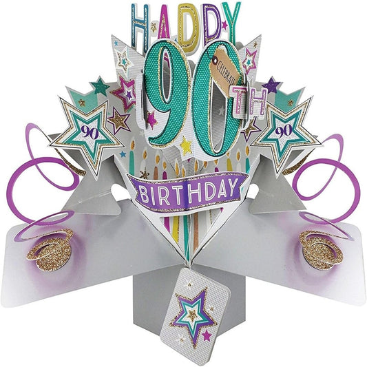Happy 90th Birthday Pop-Up Card | Second Nature 3D Greeting Card