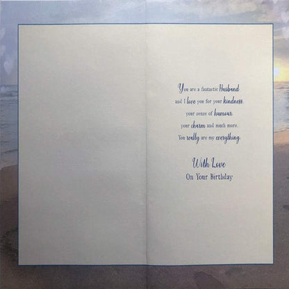 Happy Birthday Card for Husband | Beach Sentiment Design   -   Lovely Verse   -  15.2cm   x   22.8cm