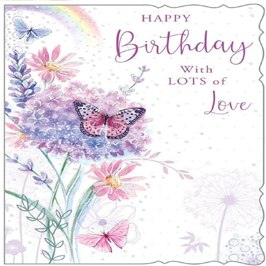 Happy Birthday With Lots of Love Greeting Card    -  137  x   195mm