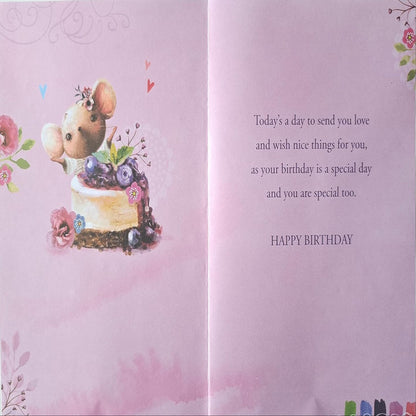 Happy Birthday Mum Card Sparkle With Happiness   -   137  x  195mm