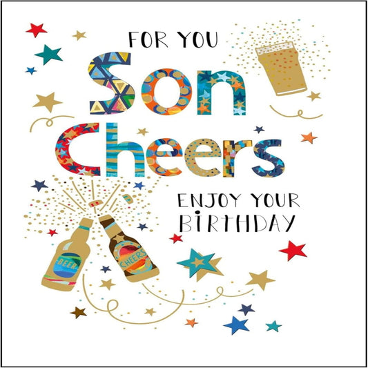 Happy Birthday Son Card with Gold Foil | Nigel Quiney  -  133  x  197mm