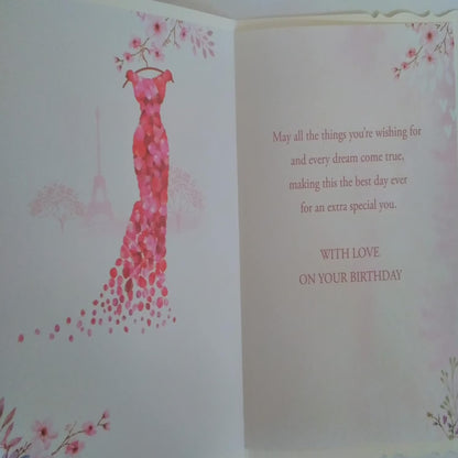 Happy Birthday Sparkle Greeting Card   –    Enjoy Your Day   -   19.5cm   x   13.5 cm